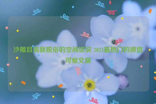 沙雕且清新脱俗的空间说说 2021最热门的微信可爱文案