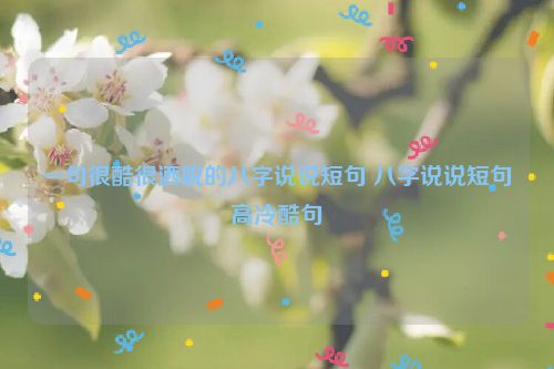 一句很酷很洒脱的八字说说短句 八字说说短句高冷酷句