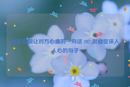 分手后做让对方心痛的一句话 2021很难受深入人心的句子